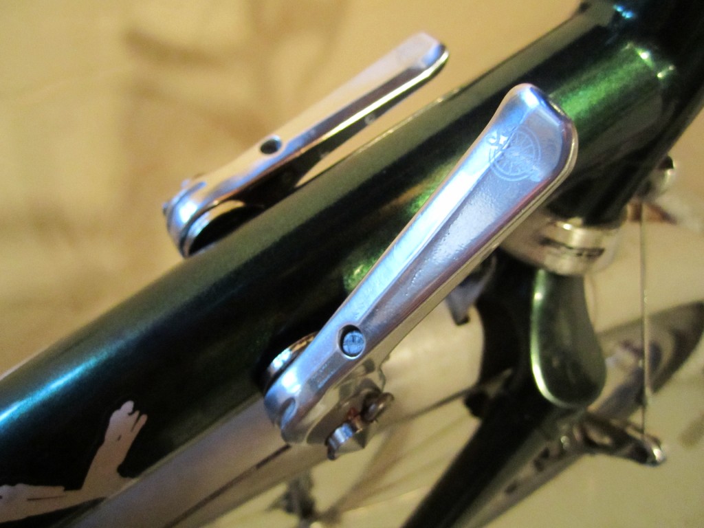 Silver Downtube Shifters on Cross Check